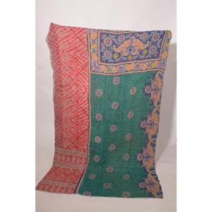 Indian Printed Cotton Kantha <b>Quilt</b> Vintage <b>Handmade</b> Reversible Gudri Bedcover for Bed Sofa Couch - Product Image 2