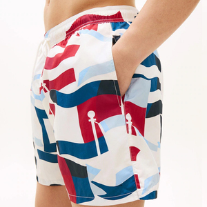Shorts de Baño para Hombre con Estampado Geométrico, Cintura Media, Cordón Ajustable, Secado Rápido, Estilo Casual - Product Image 3