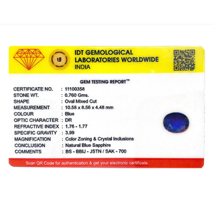 Loose 3.8 Carat Handcrafted Synthetic Blue Sapphire Gemstone for Fine Jewelry - Product Image 4