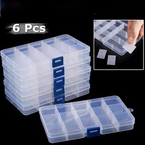 6 Pack <b>Clear</b> <b>Plastic</b> Bead Storage <b>Container</b> Earrings Organizer for Jewelry Craft Organizer - Product Image 1