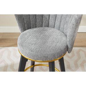 Sgabelli da Bar Goldy altezza da bancone Set 2 360 gradi girevoli in velluto tessuto tappezzato gambe in metallo Goldy poggiapiedi 26 "H sedile - Product Image 1