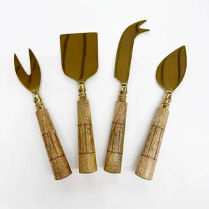 Stainless Steel Cheese Set Cheese <b>Gadgets</b> Set Resin Handle Home <b>Kitchen</b> Gold Cheese Knife Set - Product Image 2