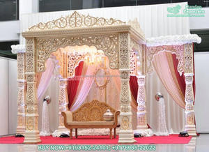 Magnifique mariage Maharani papillon Mandap Mandaps blancs traditionnels pour la décoration de mariage Fabuleux mariage asiatique Mandap USA - Product Image 2