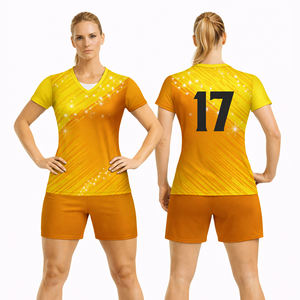 Ensemble de maillots de volley-ball personnalisés pour femmes, uniforme d'équipe sublimé, chemise et short, numéro personnalisé, vêtements de sport professionnels, athlétique - Product Image 1