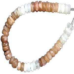 Natural Multi Moonstone Gemstone Faceted Rondelle Beads Handmade Jewelry Making <b>Bracelet</b> Necklace Earring - Product Image 1