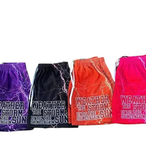 Men Lightning Print <b>Mesh</b> Gym Shorts Breathable Polyester Athletic Streetwear Pump Cover Workout Shorts Custom Logo OEM - Product Image 4
