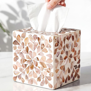 Accessories Mother of Pearl Inlay Paper Cover Box New Custom Design MOP Tissue Organizer - Product Image 6
