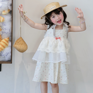 Prêt à expédier, faible MOQ, vêtements pour enfants, mini-robe pour bébé fille, style été sans manches, multi-couches - Koko San DKS05 - Product Image 3