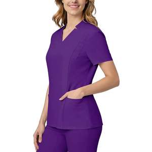 Conjunto de Uniformes Médicos Unisex: Blusa Quirúrgica con Cuello en V y Ajuste Elástico, Pantalones Jogger, Multibolsillos, Tela de Lona, Sin Costuras, con Protección Contra Agujas - Product Image 5