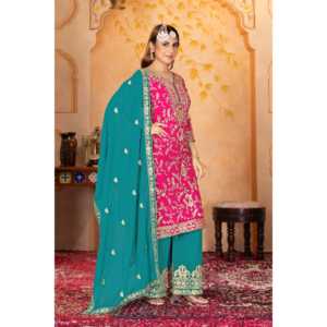 Ensemble de vêtements de soirée pour femmes avec un élégant dupatta et un pantalon pour les occasions spéciales - Product Image 4