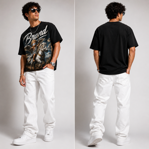 Camiseta Corta Glory Personalizada con Estampado Gráfico Negro, 100% Algodón, Estilo Moderno, Manga Corta, Impresión DTG, Unisex - Product Image 6