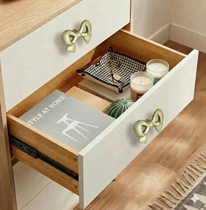 Poignée de meuble de luxe contemporaine en alliage de zinc doré en forme de nœud avec garniture en acrylique pour cuisine, salle de bain, salle à manger, commode et décoration de salon - Product Image 5