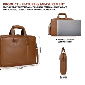 Sac à bandoulière en cuir pour ordinateur portable, fourni directement par l'usine, pour hommes et femmes, durable, disponible en grande quantité - Product Image 2