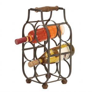 Gold Metal Wine Rack 3-Bottle Capacity <b>Freestanding</b> Countertop Wine Holder Minimalist Iron Wire Tabletop Storage Organizer - Product Image 4