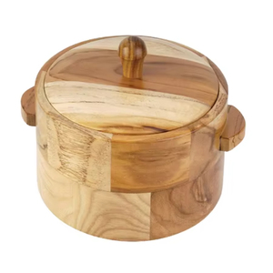 Latest Style Wood Tortilla Warmer Eco-Friendly Round Casserole with Lid for Kitchen & Dining Roti Box for Hot Seller - Product Image 5