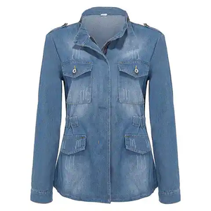 Casual Wear Best Selling Women's Breathable <b>Lightweight</b> Cotton <b>Denim</b> <b>Jacket</b> Custom Design Oversized Fashion Blouson Digital - Product Image 1