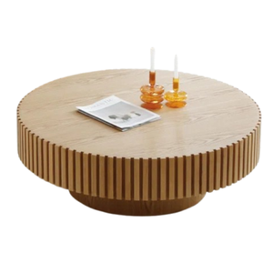 Mid-Century Modern Retro Style Solid Wood <b>Round</b> Tea/Coffee <b>Table</b> for Living Room, <b>Round</b> Gear Shape Coffee <b>Table</b> for Indoor - Product Image 4