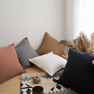 Custom <b>Linen</b> Pillow <b>Covers</b> Solid Color Cushion Home Decor <b>Sofa</b> Bed Pillow Cases - Product Image 6