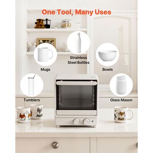 Forno per sublimazione da 13 Qt per bicchieri da 20 oz, 50 pellicole termoretraibili, 1 nastro, 2 guanti termoresistenti - Product Image 6