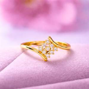 Hallmark Silver Elegant Floral Cluster Gold Plated Ring Watch - Product Image 1
