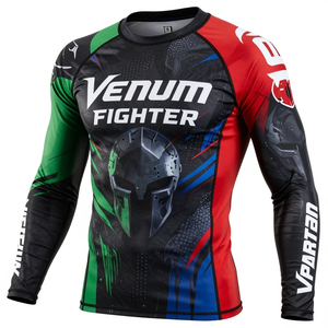 เสื้อรัดกล้ามเนื้อแขนยาว Venum Fighter แห้งเร็ว สำหรับ BJJ และกีฬาต่อสู้ ลายพิมพ์แบบ Sublimation - Product Image 1