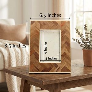 Marco de Fotos de Resina y Madera de Teca para Decoración del Hogar, Regalo Ideal, Decoración de Mesa y Oficina - Product Image 5