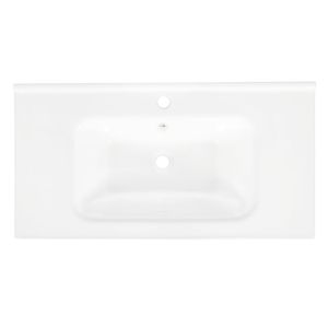 Lavabo da Bagno in Ceramica Bianca da 35,6 Pollici, Solo Materiale Ceramico Senza Mobile - Product Image 1