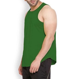Débardeur en tricot respirant à col rond de couleur unie verte pour homme, débardeur décontracté pour la remise en forme et l'entraînement - Product Image 4