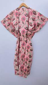 ชุดเดรสผ้าฝ้ายลายดอกไม้ทรงคาฟตัน ไซส์พลัส สไตล์โบโฮ - Product Image 3