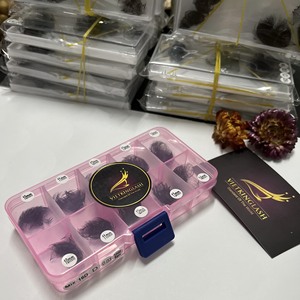 High Quality 5D-10D Premade Volume Lashes Loose Fans Cashmere Matte Black <b>Mixed</b> Length Vietnam Wholesale Custom Logo <b>Box</b> - Product Image 6