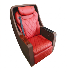 Asiento <span class=keywords><strong>de</strong></span> Aviación Eléctrico Reclinable Rojo con Reposapiés <span class=keywords><strong>de</strong></span> 1500 mm para Interior <span class=keywords><strong>de</strong></span> Furgoneta MPV <span class=keywords><strong>de</strong></span> Negocios - Product Image 1