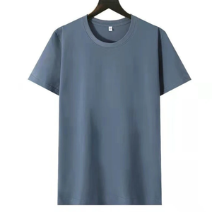 Men's Light <b>Green</b> Cotton T-Shirt Short Sleeve O-Neck Casual Solid Color Regular Fit Breathable Jersey Knitted - Product Image 6