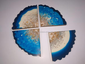 Unique Design Epoxy Resin <b>Coaster</b> with Customized Size and Best Quality Set for Home and Hotel <b>agate</b> stone <b>coasters</b> from India - Product Image 3