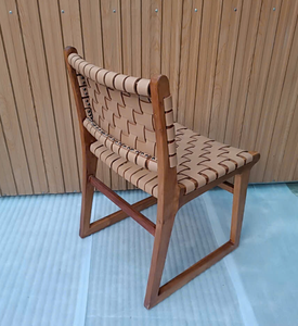 Sillón de Madera Maciza con Detalles en Cuero Tejido a Mano, Sillón de Salón de Madera Hecho a Mano, Muebles Modernos para Sala de Estar Hechos en Vietnam - Product Image 6