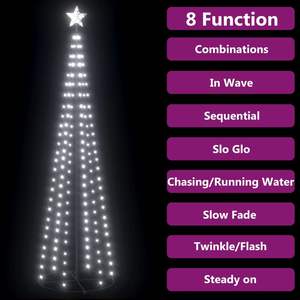 Sapin de Noël en forme de cône avec 136 LED blanc froid, décoration 2x8 pieds pour une présentation festive des fêtes - Product Image 6