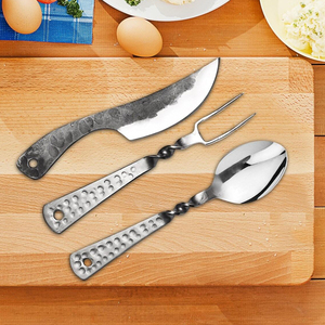 Medieval <b>Cutlery</b> <b>Set</b> <b>Vintage</b> Eating Tools For Family Meals Outdoor Camping Traditional And Restaurant Use - Product Image 6