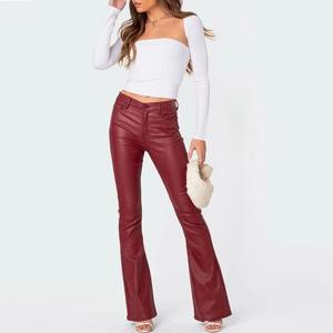 Pantalones de Cuero para Mujer, Corte Recto, Ajuste Clásico, Pantalones de Cuero Genuino para Uso Casual y de Oficina, Pantalones de Piel de Cordero Suave para Mujer - Product Image 6