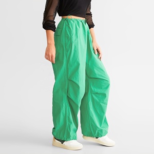 Custom Lightweight Green Windbreaker Cargo Pants for Streetwear & Outdoor Activities – Bulk Wholesale USA - Product Image 1