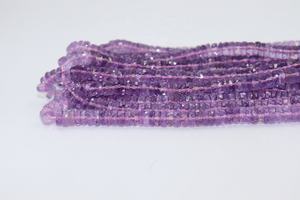 Perles en forme de pneu à facettes en améthyste rose perles de coupe de roue en améthyste fabrication de bijoux perles en vrac de pierres précieuses brins de 16 pouces - Product Image 2