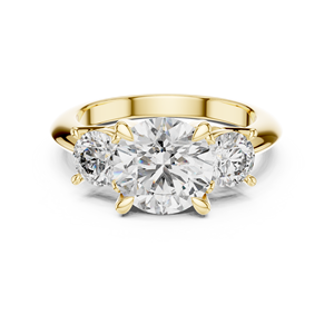 Ensemble de bagues tendance en diamant de laboratoire 2,5 carats, or jaune 18 carats plaqué rhodium, pierre latérale 1 carat, pour fiançailles, mariage, soirée, ou cadeau - Product Image 6