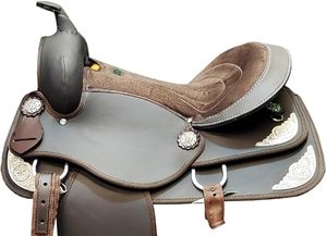Sillín de equitación Western Pleasure para caballo, grabado a mano, de cuero genuino, transpirable, para senderos, con conjunto de asiento. - Product Image 6
