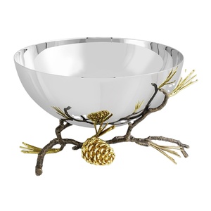 Bol de service en métal haut de gamme avec support pour la cuisine, la décoration intérieure, les hôtels, les restaurants et la présentation de table - Product Image 1