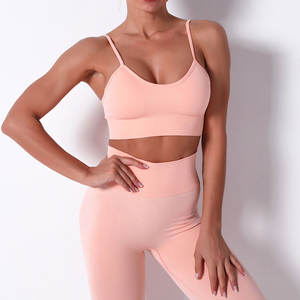 Ensemble de yoga sans couture pour femme, vêtements de sport, leggings taille haute et soutien-gorge de sport, tenue de sport côtelée, vêtements de fitness - Product Image 3