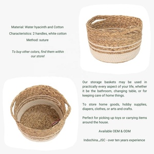Rectangle <b>Rope</b> Storage <b>Basket</b> With Handles Navy White Beige Nordic Style Multi Purpose Neatening Container - Product Image 2