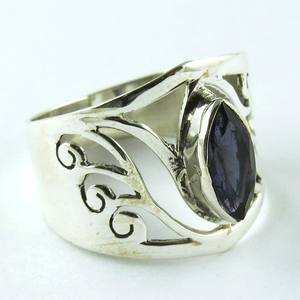 Nuage de désir!! Bague en argent Sterling 925 Iolite bleue en forme de Marquise, bijoux en argent indien 925 en ligne - Product Image 1