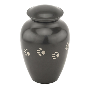 Modern Black American Style Bronze Pet Urn Classic Paw Pattern Cremation <b>Ashes</b> <b>Casket</b> Black Golden Brass Metal Funerals - Product Image 4