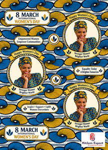 Tela africana estampada en cera, textil de algodón Ankara, tela de moda para el Día de la Mujer, fabricante OEM ODM, proveedor mayorista personalizado - Product Image 3