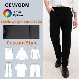 Pantalones de Vestir para Hombre, Corte Recto, Color Negro, Cintura Media, Cierre de Botones, Antiarrugas, Estilo Formal, Temporada de Otoño, Diseño Personalizado ODM - Product Image 1