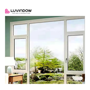 Fournisseur chinois Luvindow, revêtement de finition, style moderne, design de fenêtres de maison, fenêtres en verre, basculantes et pivotantes, aluminium pour villa - Product Image 1
