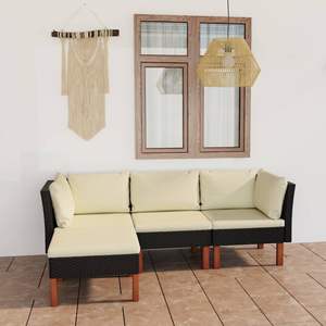 Conjunto de Muebles de Jardín en Negro y Blanco Crema para Patio - Product Image 1